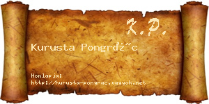 Kurusta Pongrác névjegykártya